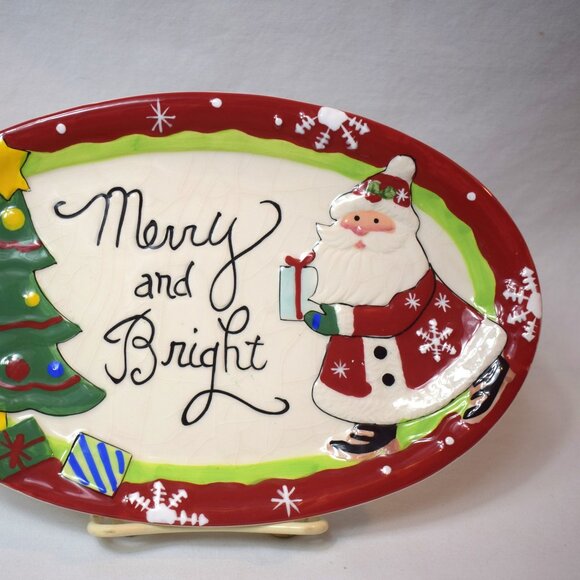 Fitz and Floyd Merry and Bright Christmas Plate - Picture 2 of 4